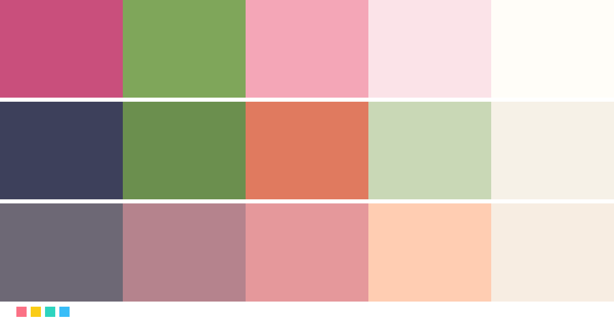 Paletas de colores: Paleta de colores para florería