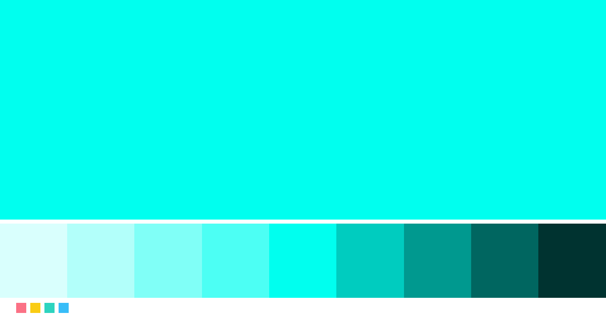 Turki Color Color azul turquesa (#00FFEF): con qué combina y paletas